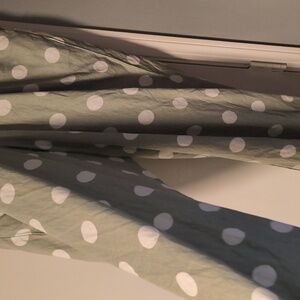 Ladies wide legged Green & White Polka Dot Elastic Waist Pant NWT